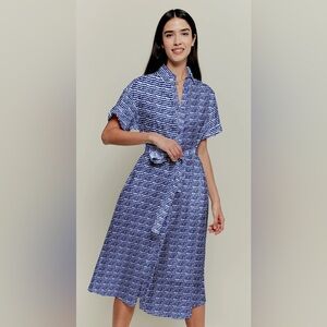 Tucker NYC Sarah Shirt Dress, Pima Cotton, Chic and Effortless, Blue Stripe